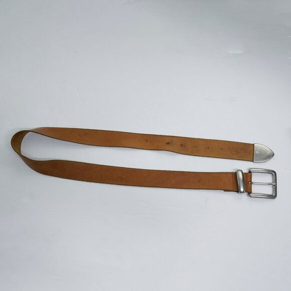 Vintage 90s Brown Leather Coastal Cowgirl Western Silver Tone Long Belt main image 10